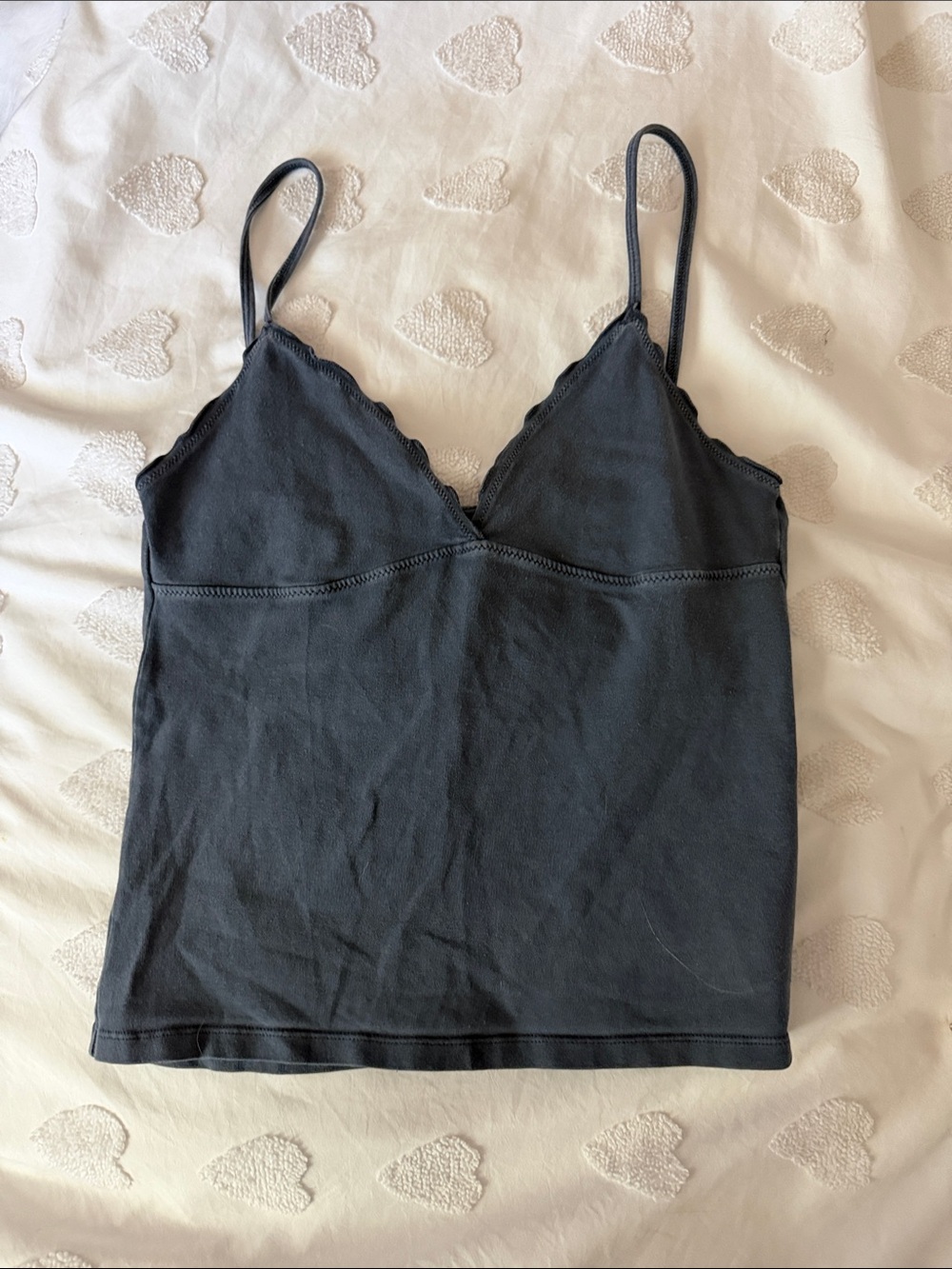 Brandy Melville Navy Blue V-Neck Tank Top